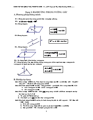 Chuyên đề Hình học Lớp 11 Quan hệ vuông góc - Nguyễn Thị Kim Cương